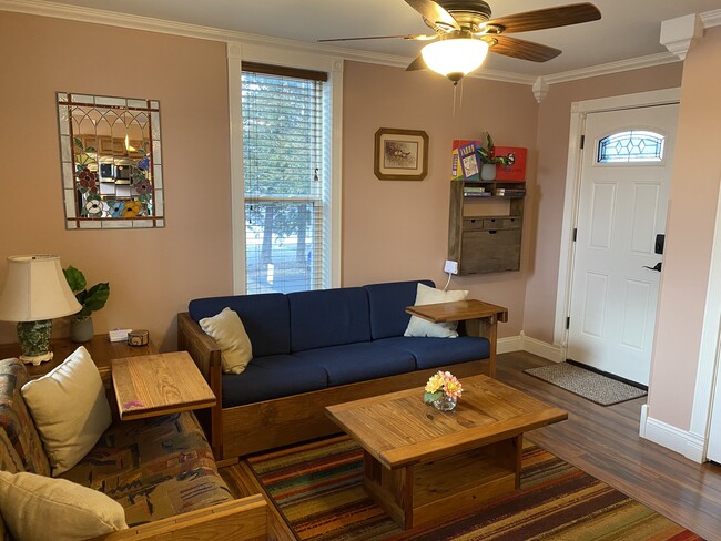 Living room from the kitchen, showing entry door, desk area, etc. - 309 N Davison St