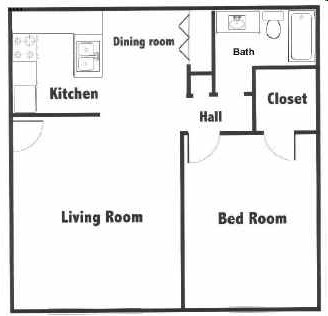 1HAB/1BA - Park Place Apartments