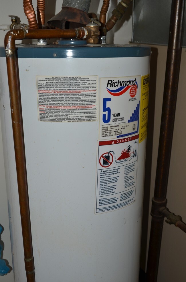 Newer hot water tank - 520 S Shore Ct