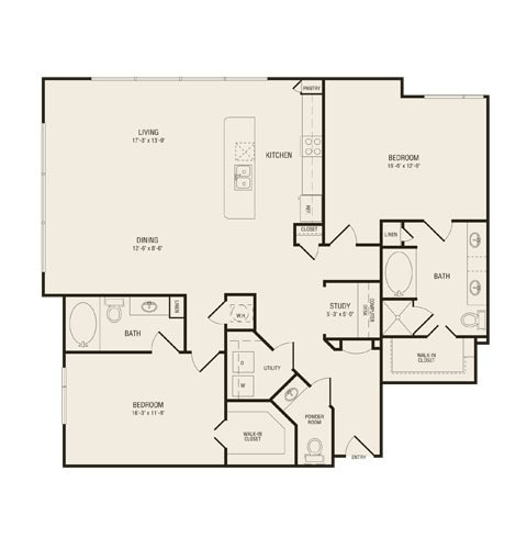 2Beds 2.5Baths Study - Pearl Greenway