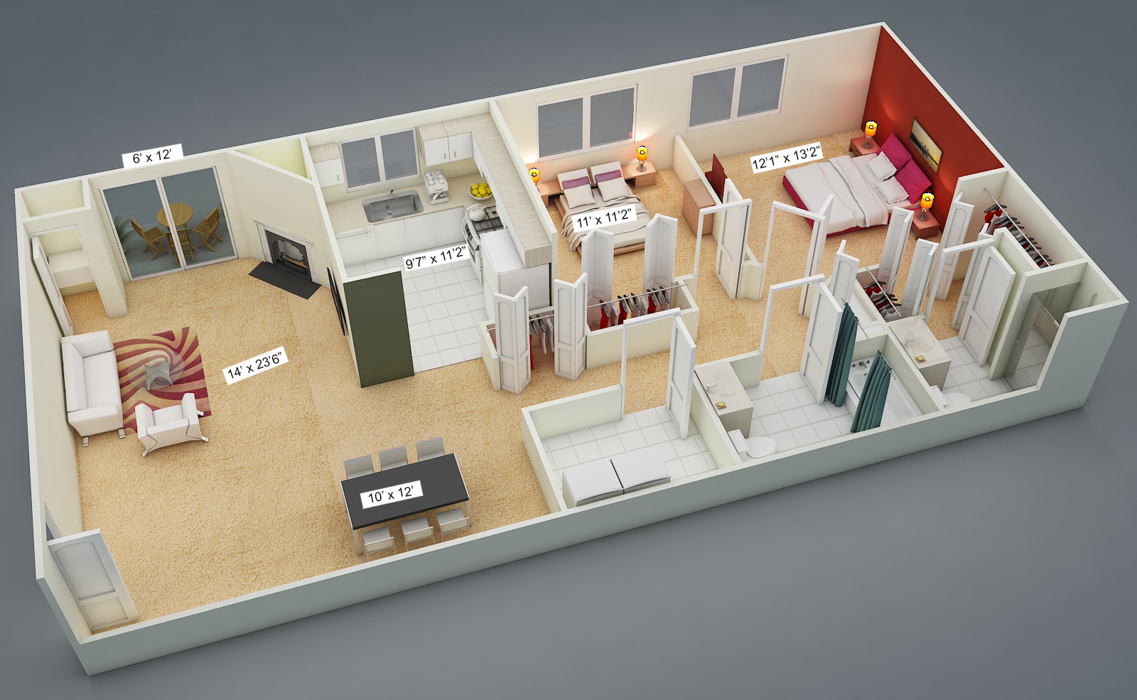 Hunters Crossing Apartments – Two Bedroom Garden