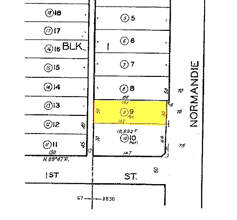 Mapa de la parcela - 111 N Normandie Ave