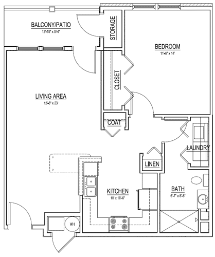 1HAB/1BA - Willow Manor Senior Villas