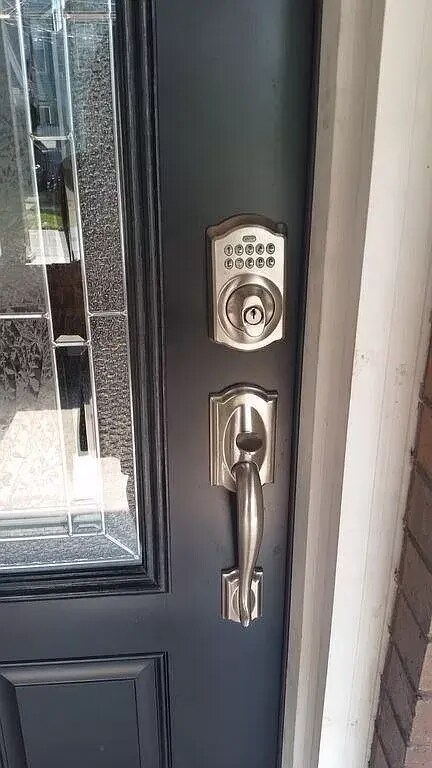 The front door has keypad locks. You don't have to worry about losing your keys. - 446 W 7th St