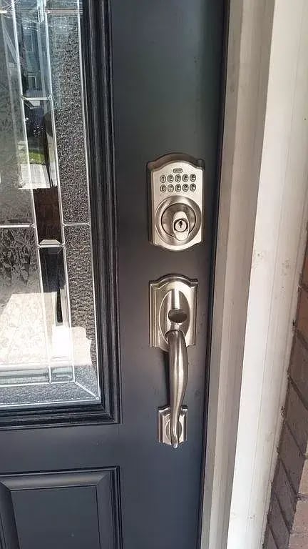The front door has keypad locks. You don't have to worry about losing your keys. - 446 W 7th St
