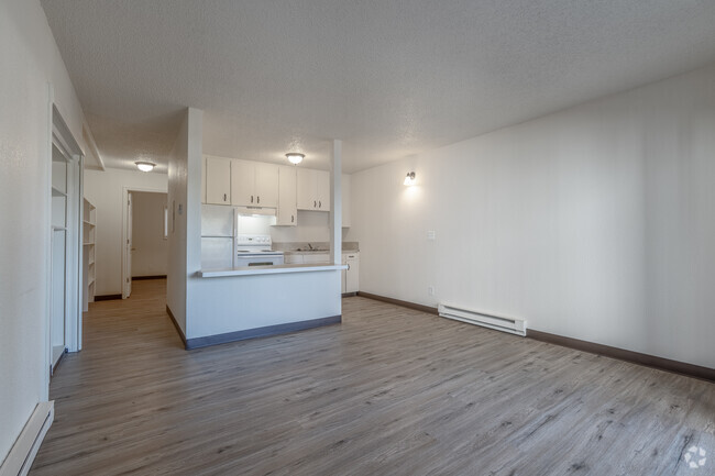 1BR, 1BA - Sala de estar 579SF - Somerset Apartments