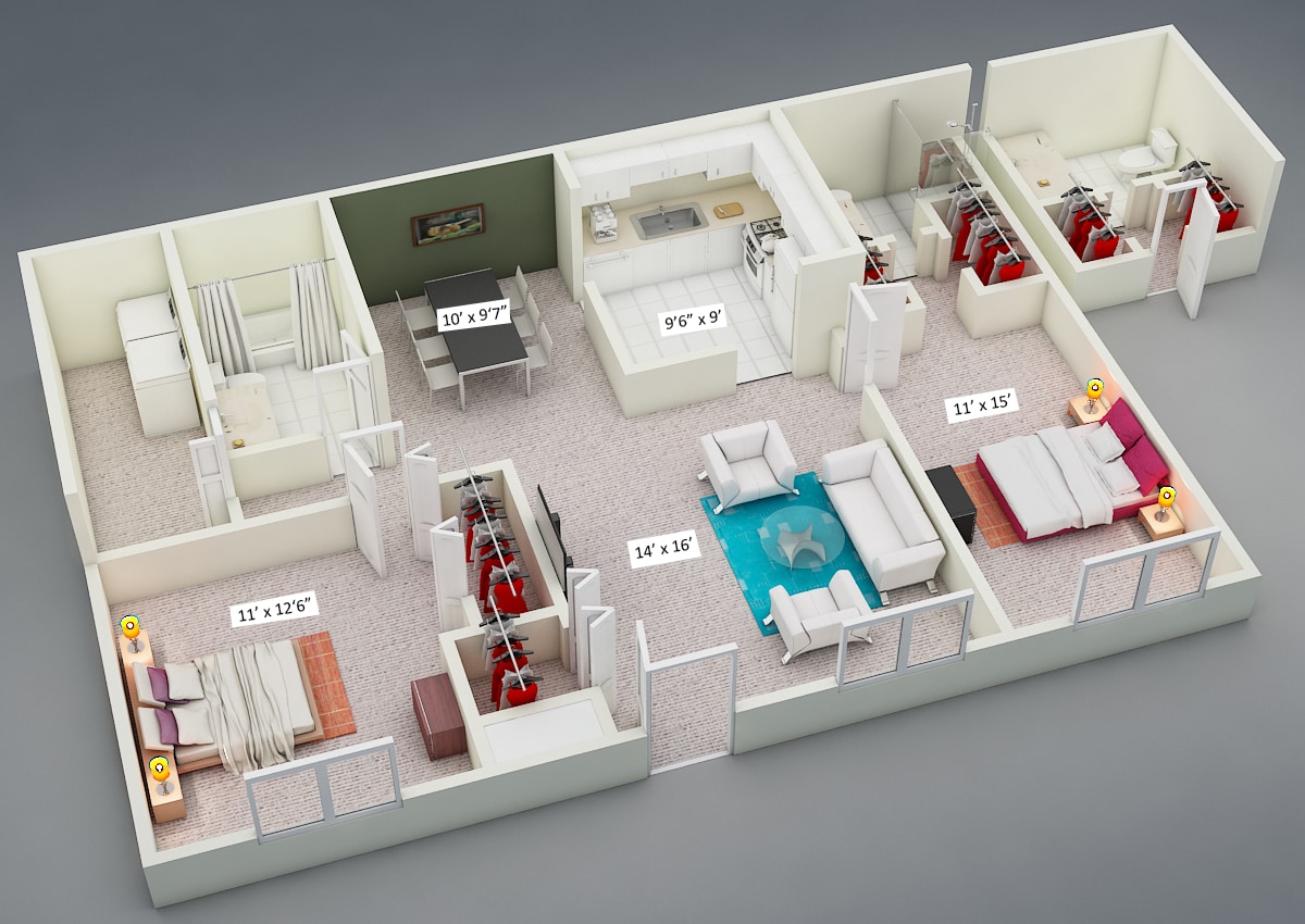 Deer Run – Two Bedroom 2 Bath Split