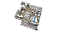 1 bdrm 1 bthrm 705 sq ft