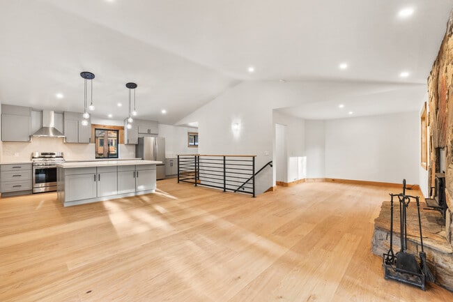 Upstairs floor with Kitchen Island and Ceiling Lights - 1029 Tomahawk Trl