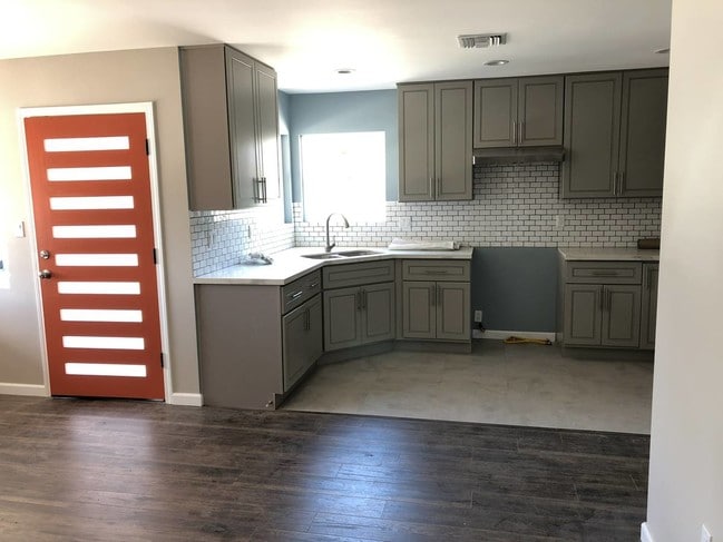 Kitchen, stove range not installed yet. - 2620 Chandler Blvd