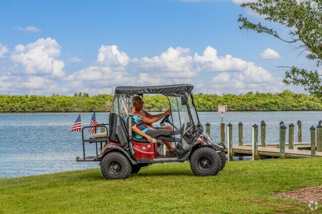 Many residents of Deep Creek own golf carts for easy commuting throughout the quiet streets.