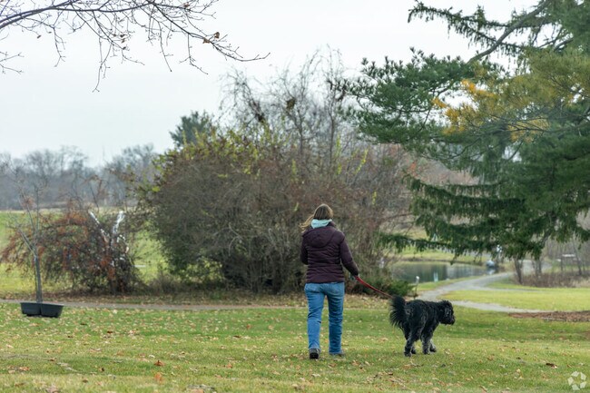 At Donovan Park in North Peoria, residents enjoy walking their dogs in the early morning.