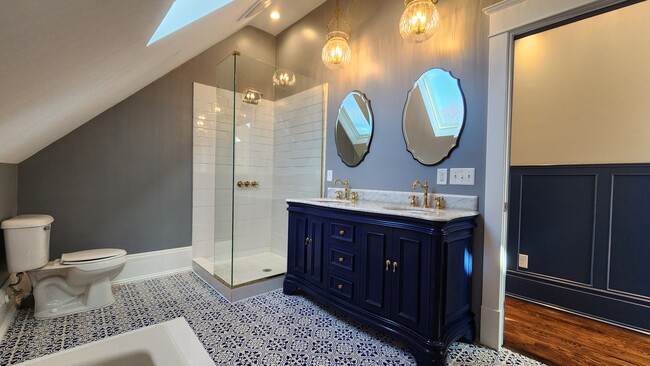 2nd floor Master Bath, walk-in shower, double marble vanity - 1402 N Girard Ave N