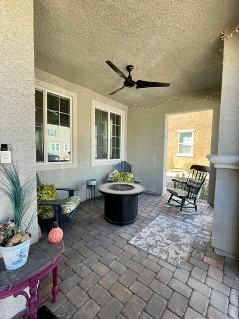 Front porch with ceiling fan - 1013 Mineral Wells Ave