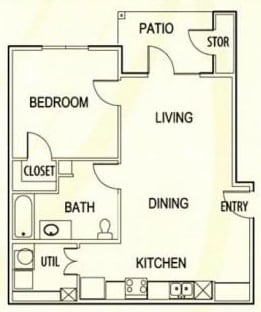 1 Bedroom ADA.png - Midlothian Meadows