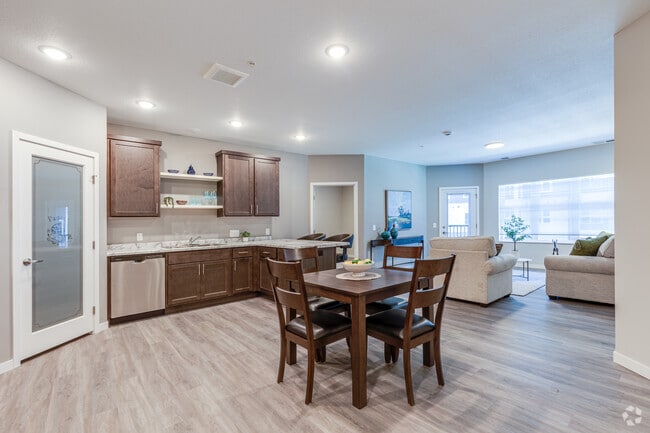 2BR, 2BA - 1097SF - Kitchen, Dining and LIving Room - NorthPointe Garden Estates 55+