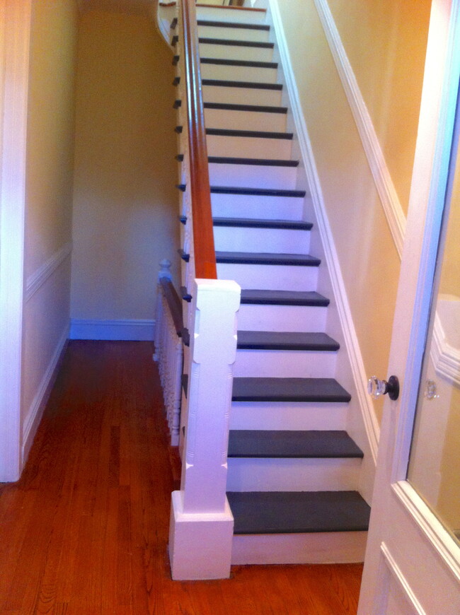 stairway to shared kitchen - 955 Bushwick Ave