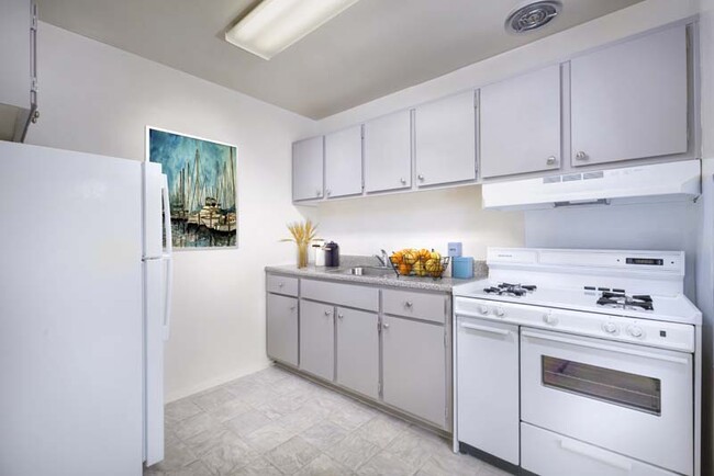 Cocina con estufa a gas, en Kenilworth Towers Apartments en Bladensburg, MD - Kenilworth Towers Apartments