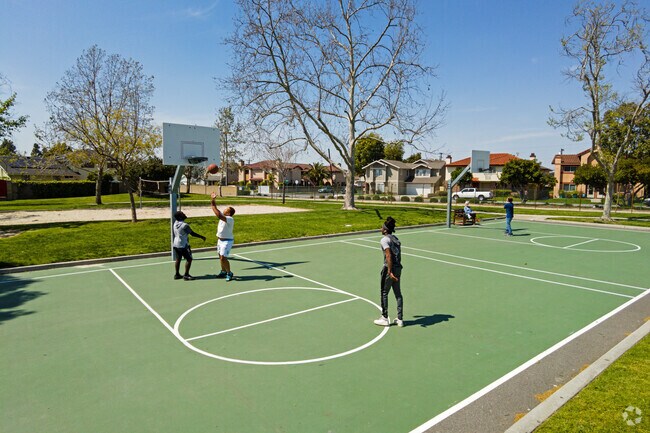 Basketball half court in Little Cottonwood Park.
