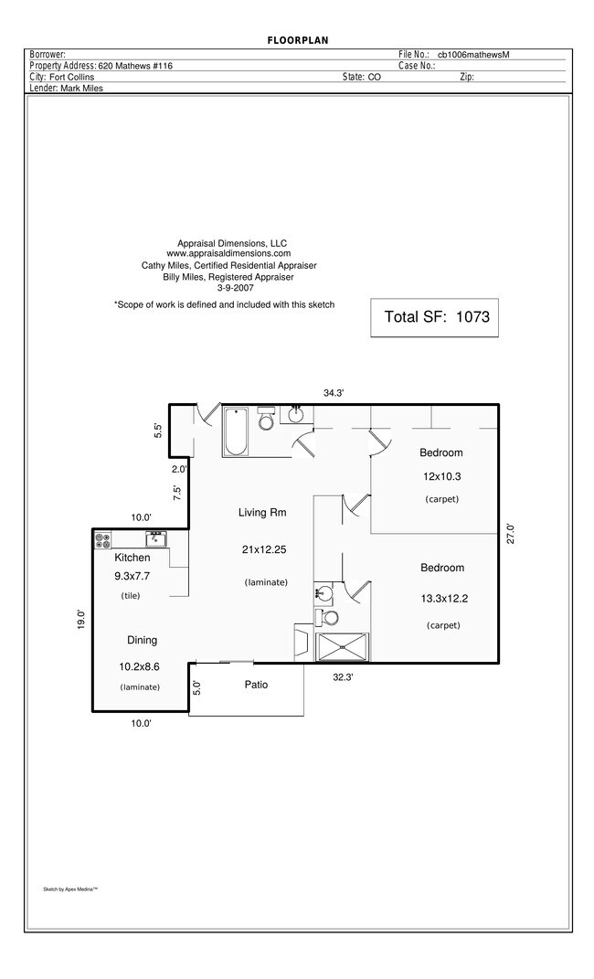 Plano de planta - 620 Mathews St