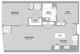 1 Bed 1 Bath Den-A23.2