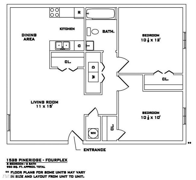 Building Photo - 2 br, 1 bath 4plex - 1528 Pine Ridge Dr A