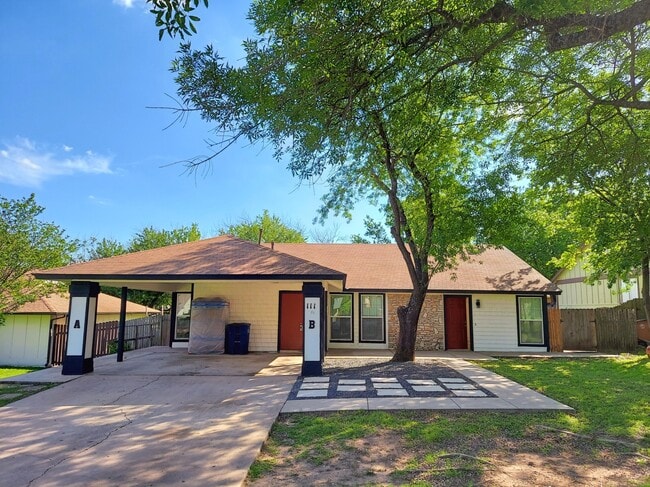 Front of Duplex, Unit A on the left - 111 Meteor Dr