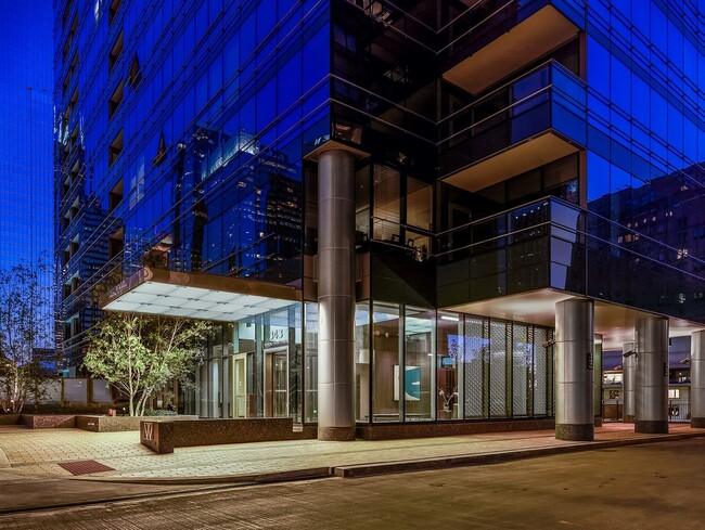 Wolf Point West Building Entry Nighttime - Wolf Point West