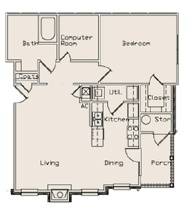 1BR/1BA - Independent Apartments