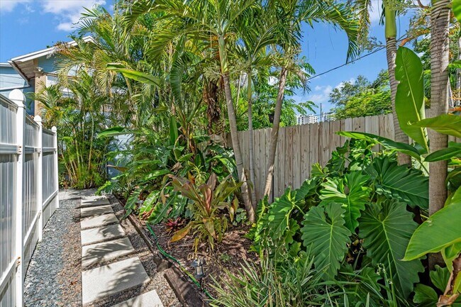Garden path behind gate for privacy from street - 539 6th St N