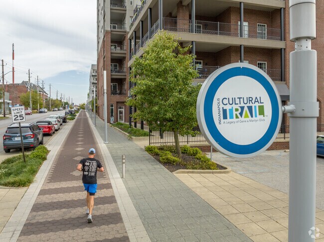 The Indianapolis Cultural Trail runs straight through Fletcher Place.