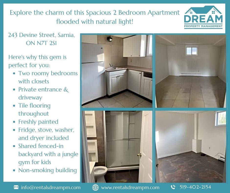 243 Devine St, Sarnia, ON N7T 2S1 Townhouse for Rent in Sarnia, ON