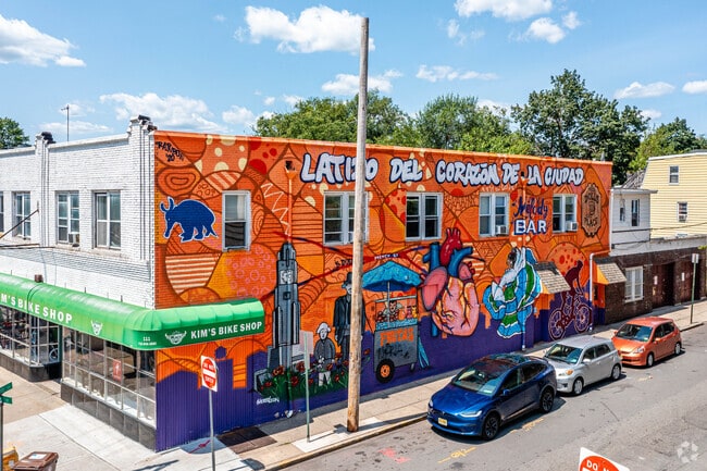 Graffiti laden buildings can be found throughout New Brunswick, NJ.