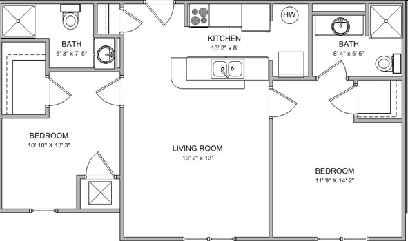 2BR/2BA - The Residences at Liberty Place