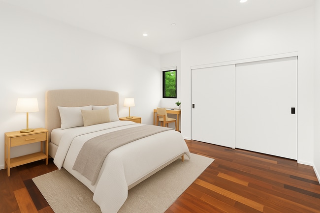 Bedroom 2 with large closet and desk area virtually staged. - 4638 Del Monte Ave