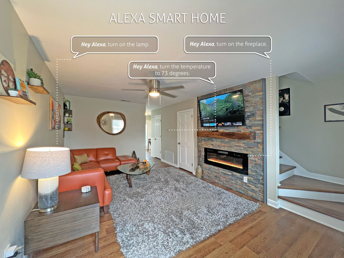 Living space featuring Alexa Smart Home, keyless entry and Ring doorbell for security - 160 17th Street Pl NW