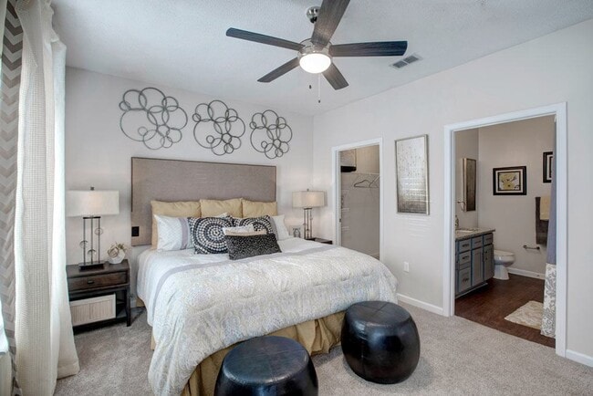 Primary Bedroom and Bathroom - The Glen at Alexander Apartments