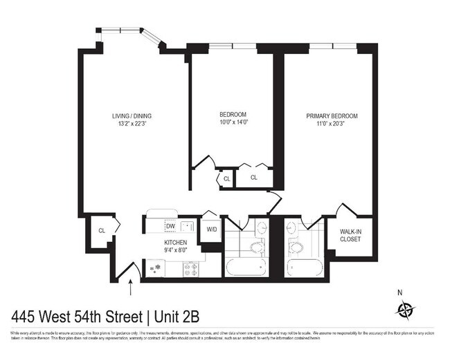 445 W 54th St Unit 2B, New York, NY 10019 Apartment for Rent in New