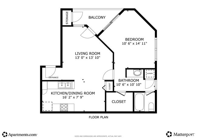 1BR, 1BA - 650SF - Val Vista Gardens