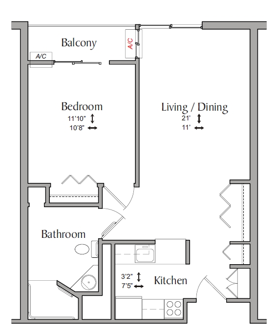 1HAB/1BA - Inwood House