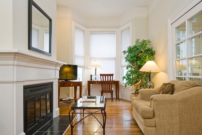 Fireplace, tall ceilings, period detail - 1406 Post St