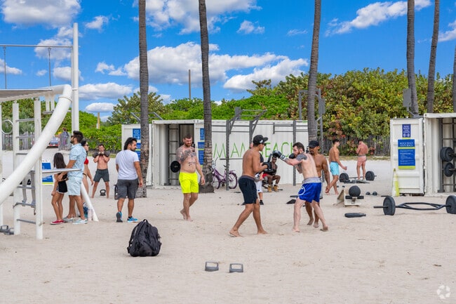 Muscle Beach in Lummus Park is a popular place to work out and socialize.
