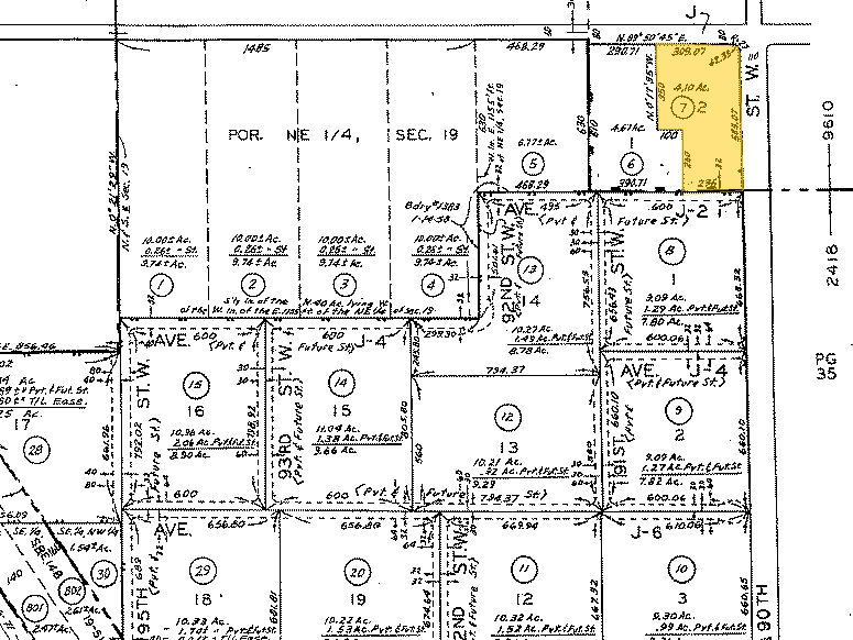 Mapa de la parcela - Del Sur Gardens RV Park