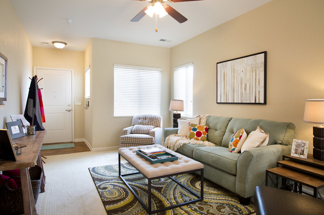 Unit Living Room - SunSTONE Apartment Homes at Fox Ridge