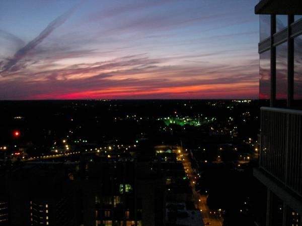 Sunset from balcony - 301 Fayetteville St