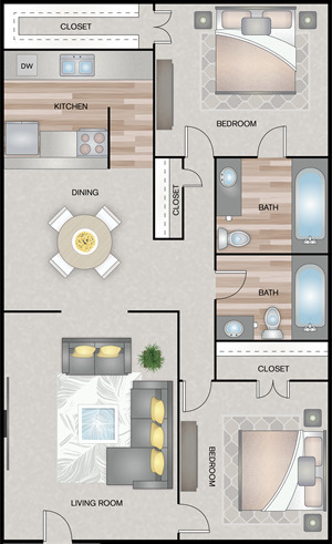 2 bedroom - Cru Apartments