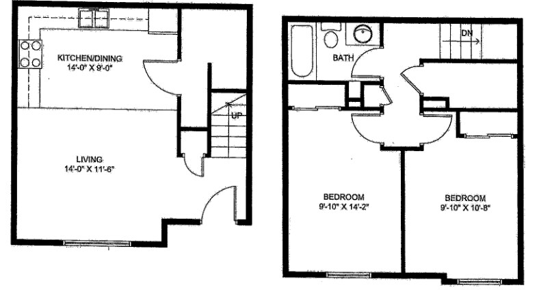 2HAB/1BA - Quail Hollow Townhomes