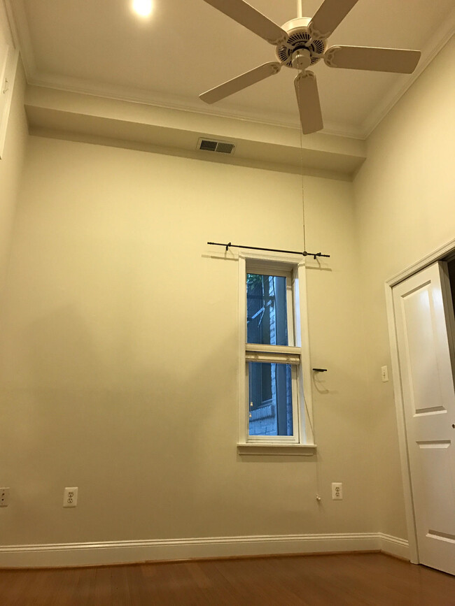 Bedroom with 11+ foot ceilings &amp; ceiling fan. - 1502 13th Street NW