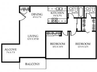 2BR/1.5BA - Rainbow Terrace Apartments