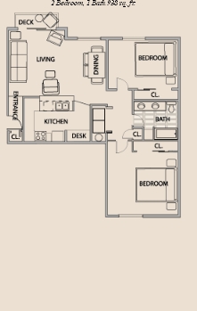 2BR/1BA - The Villas